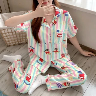 🔥ผ้าไหมญี่ปุ่น🔥อก 42-50 นิ้ว ไซร์ L-4XL ชุดนอนแขนสั่น-ขายาว เนื้อผ้าเกรดพีเมี่ยม พร้อมส่งจากไทย