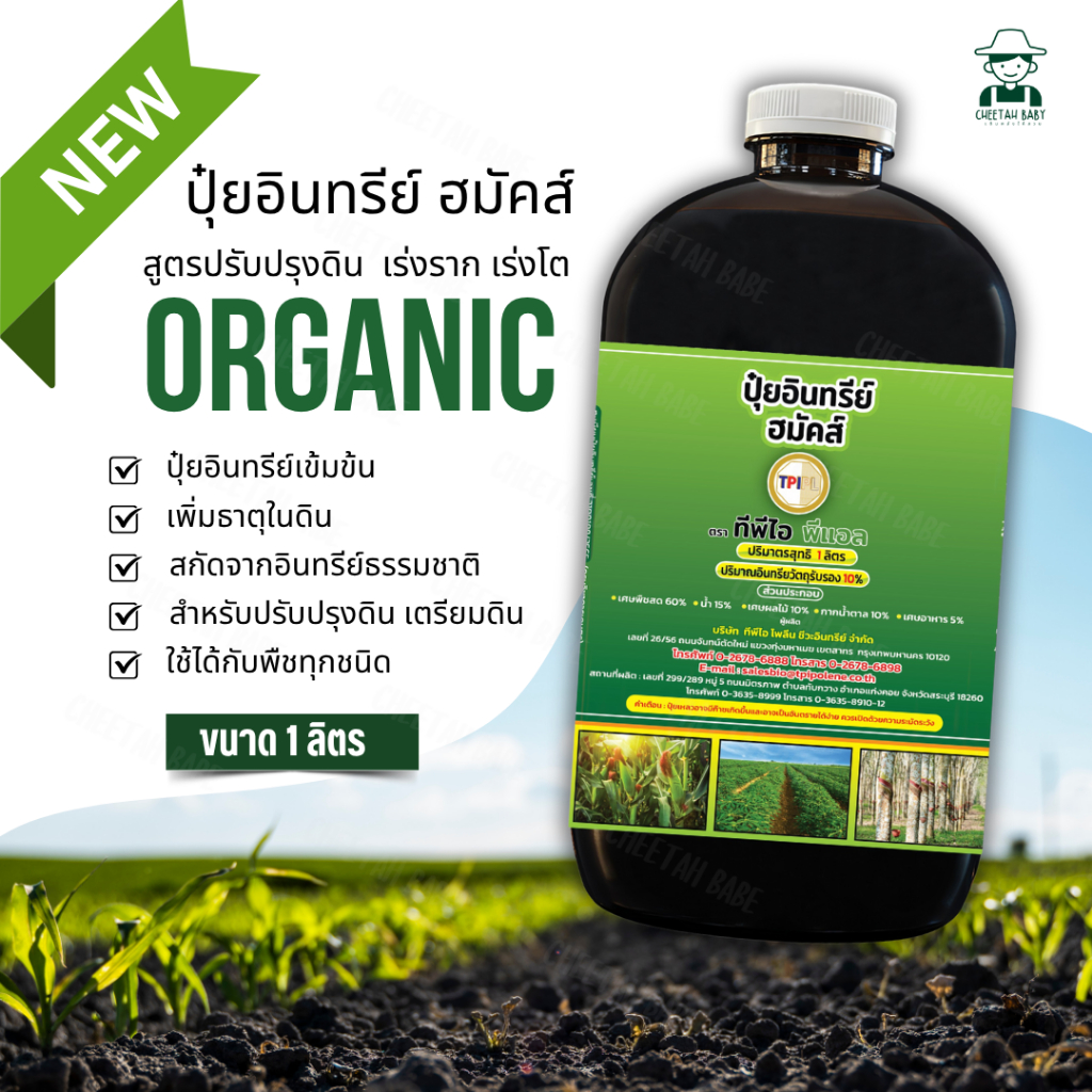 ((โฉมใหม่))ปุ๋ยเขียวTPI ปุ๋ยฮมัคส์ บำรุงพืช เร่งราก เร่งโต (สำหรับราดรดลงดิน) สินค้าคุณภาพจาก TPIPL