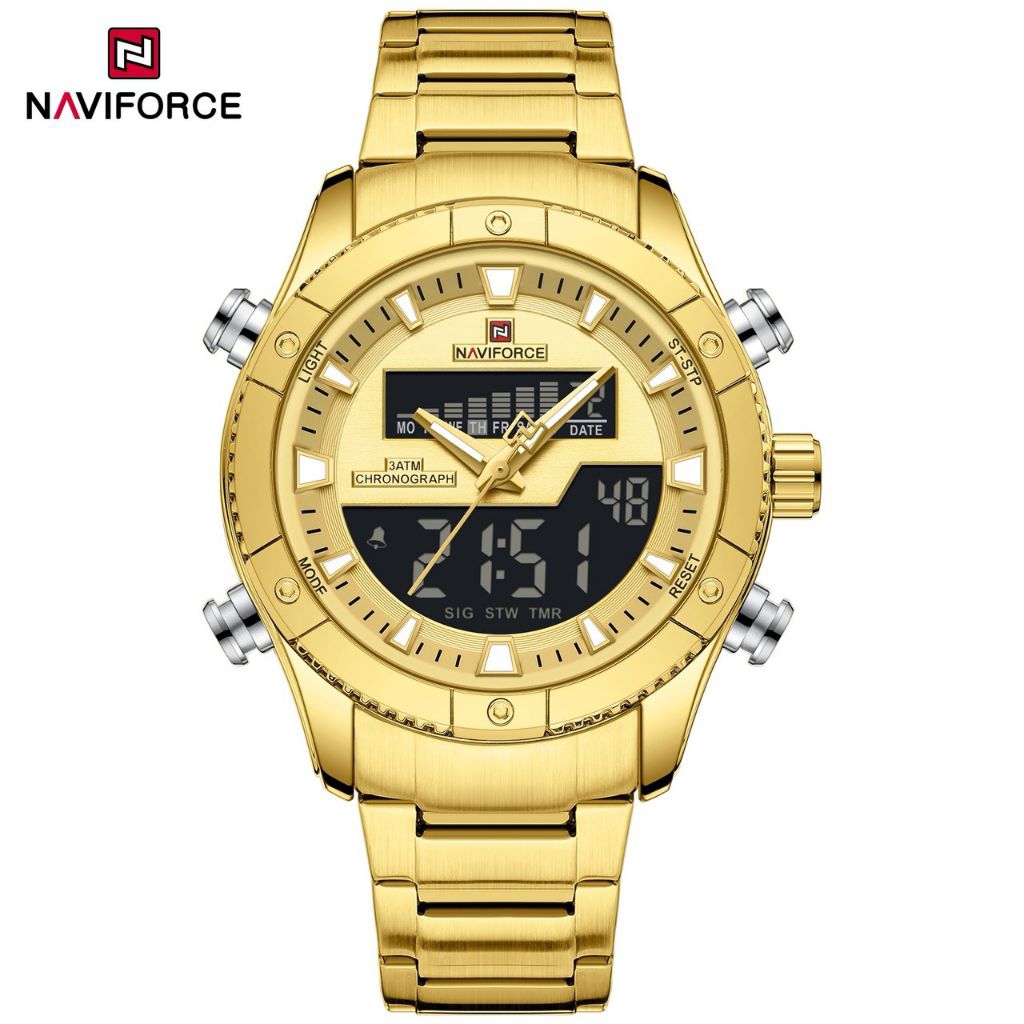 NAVIFORCE นาฬิกาข้อมือผู้ชาย รับประกัน 1 ปี ของแท้ 💯% สายสแตนเลส รุ่น 9259