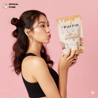 Puffin ทำจากข้าวกล้องกข 43+ไรซ์เบอร์รี่ LowGI ไม่มีแป้งสาลี อบไม่ทอด ผลิตโดยเกษตรกรไทย No Wheat Flour
