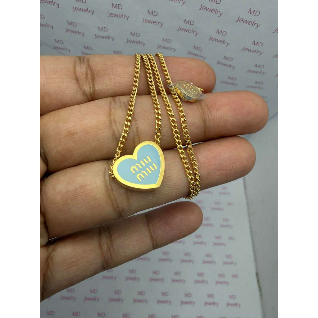 พร้อมส่ง สร้อยคอหัวใจ  มี 3 สีขาว/สีชมพู/สีฟ้า ทองเหลือง งานพรีเมี่ยม ก้านเงิน925  ไม่คัน เป็นมิตรต่อผิว - รูปที่ 7