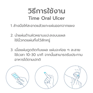 Simpskincare แผ่นแปะร้อนในแบบละลาย แผ่นปิดแผลในปาก Time Oral Ulcer Patch ช่วยสมานแผล 6ชิ้น