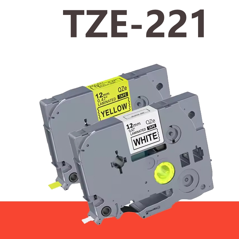 ช้สำหรับรุ่น Brother TZE221 TZE 221  TZE 211 TZE231 TZ2 231 พื้นสีขาว ตัวอักษรสีดำ ฉลากพิมพ์อักษร เท