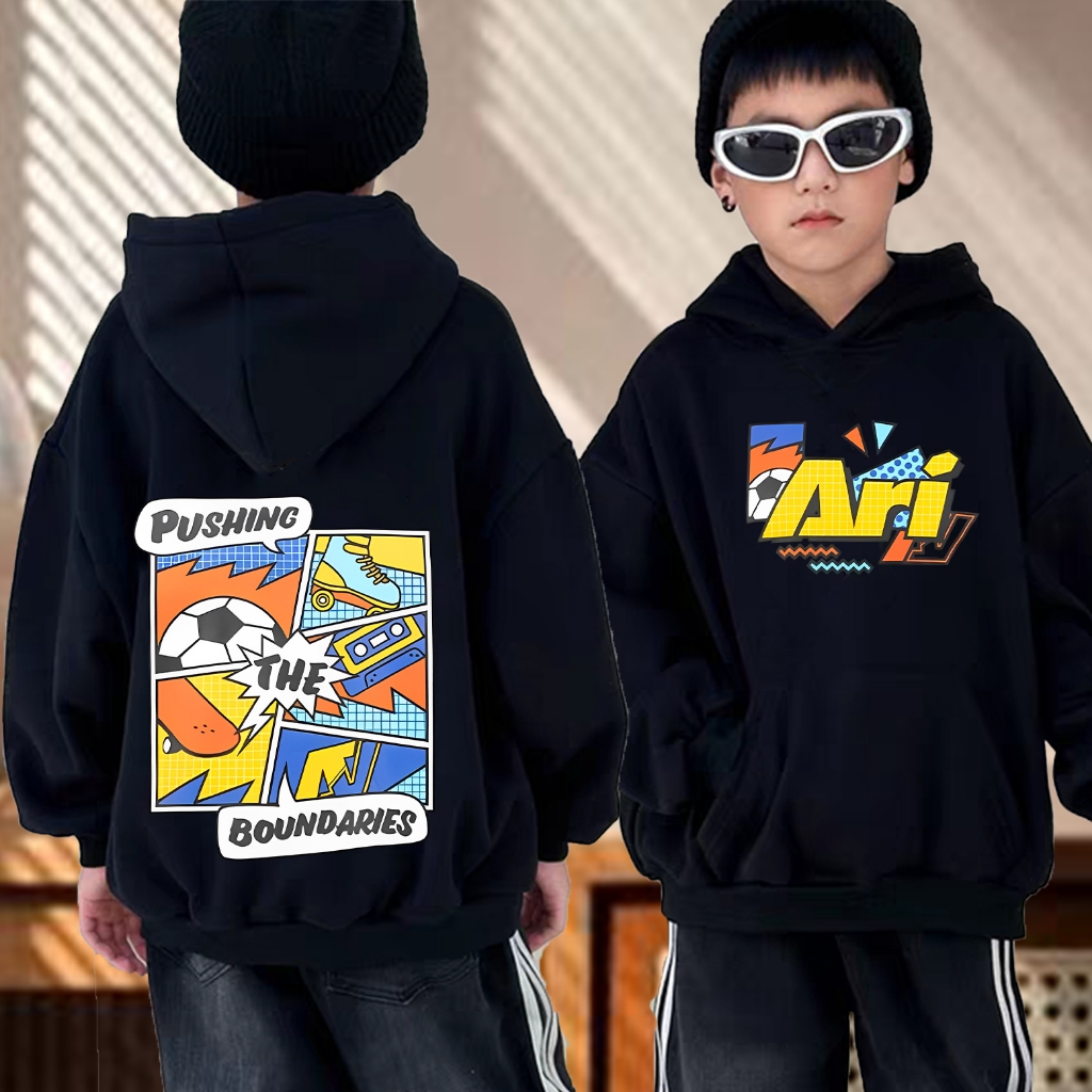 เสื้อกันหนาวเด็ก เสื้อฮู้ด Ari Football Jersey ฮู้ดแขนยาว Cotton Fashion ฮู้ด Graphic Ari Kids Hoodi