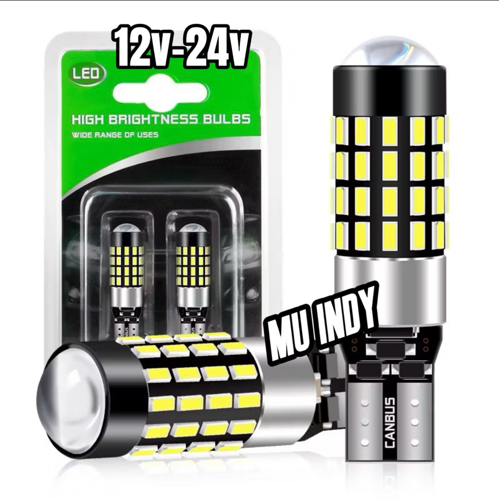 (แพ็ค 2 ชิ้น)  หลอดไฟ T 10 Led W 5 W Canbus 194 168 54 Smd 3014 สว่างตาแตก