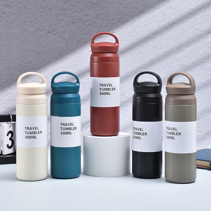 PANDA แก้วเก็บความเย็น 500ML สแตนเลส 304 เรียบง่ายและมีสไตล์ 5สี แก้วน้ำของที่ระลึก