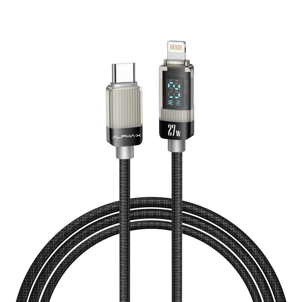 ALPHA.X สายชาร์จ USB-C to Lightning Cable 27W 1.2M Black (ALU-CL10)