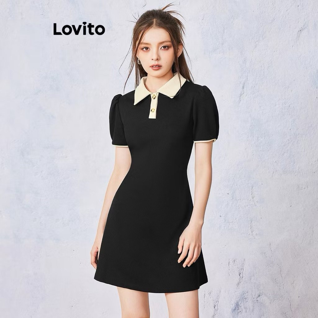 เดรสแฟชั่น เดรสสีดำ งานป้าย lovito