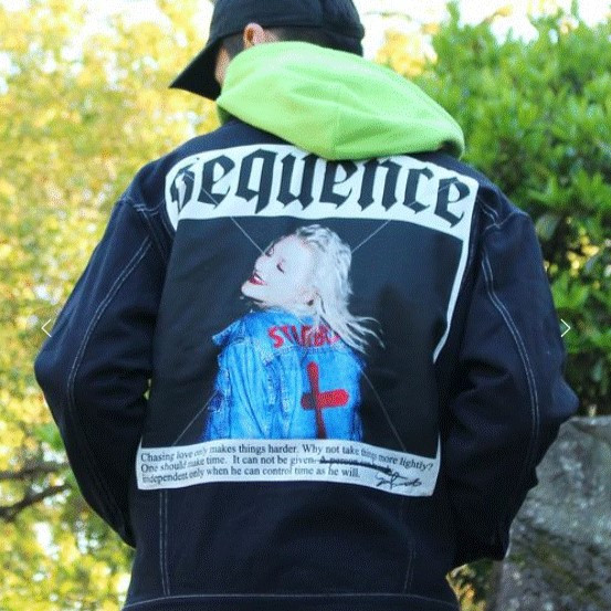 sequence by b one soul black denim jacket