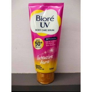 บีโอเร ยูวี แอนตี้โพลูชั่น บอดี้แคร์ เซรั่ม อินเทนซีฟออร่า SPF50+ PA+++ สูตรสีชมพู/สีฟ้า 50, 150ml. ของแท้