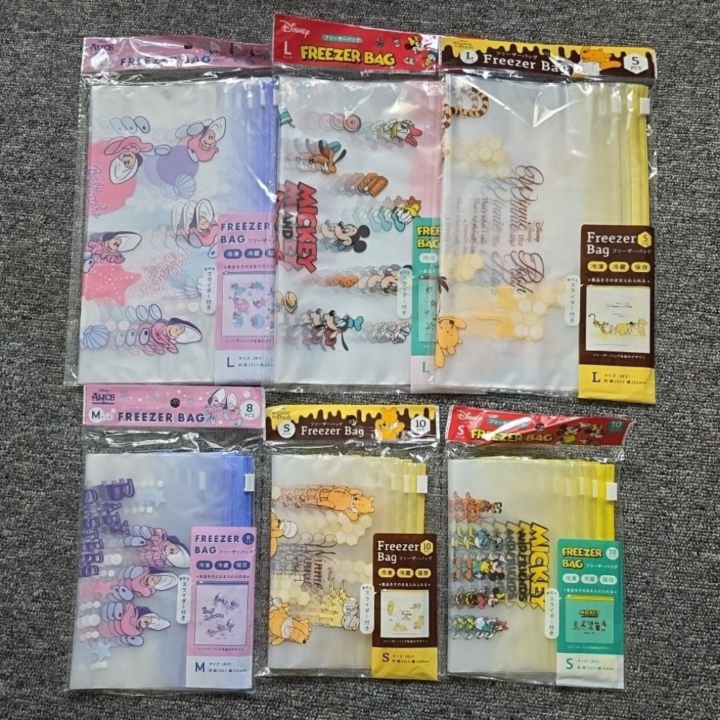 พร้อมส่ง // ถุงซิปล็อค Freezer Bag ลายการ์ตูน ลิขสิทธิ์แท้ 100% นำเข้าจากญี่ปุ่น