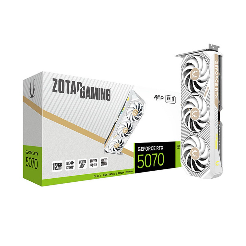 VGA ZOTAC GEFORCE RTX 5070 AMP EDITION WHITE - 12GB GDDR7