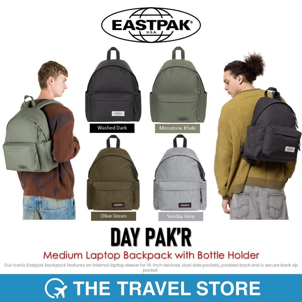 EASTPAK Day Pak'R Medium Laptop Backpack with Bottle Holdeพ กระเป๋าเป้ สะพายหลัง