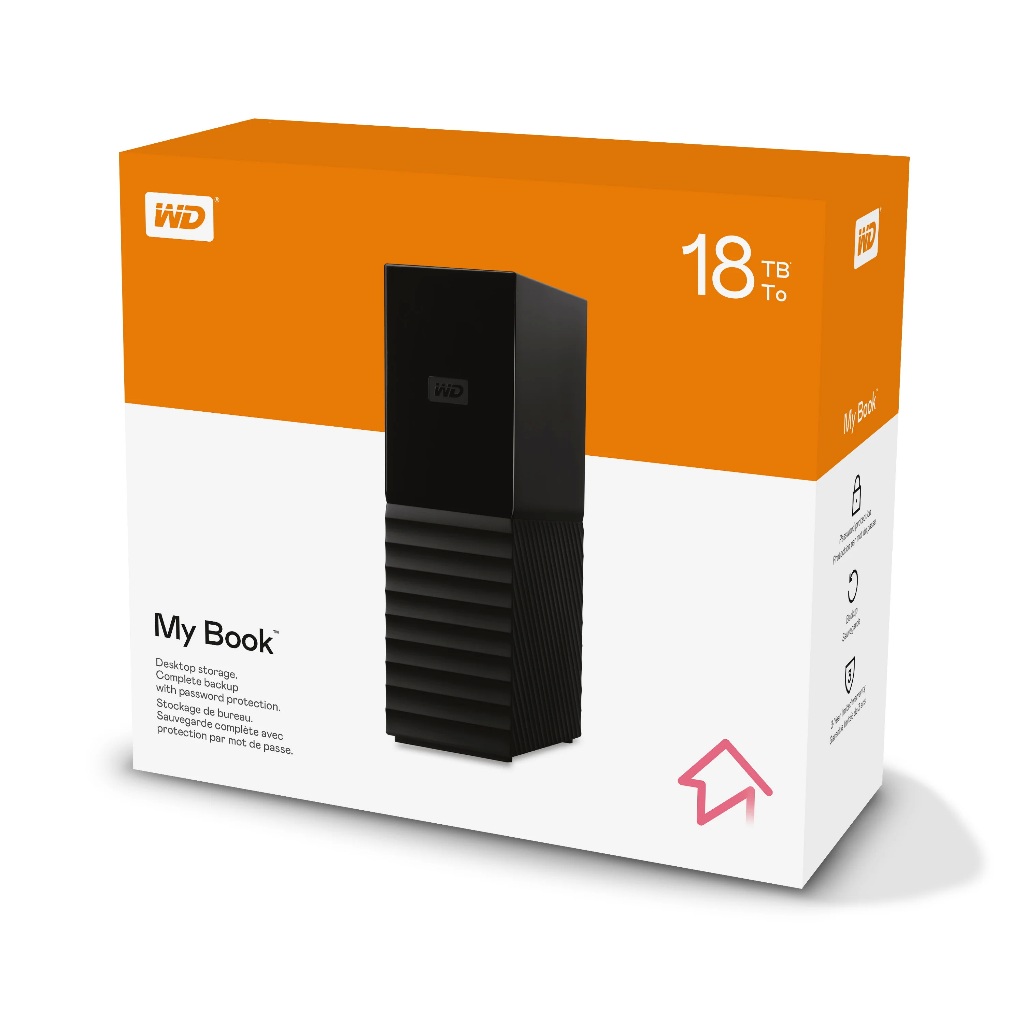18TB EXTERNAL HDD (ฮาร์ดดิสก์ภายนอก) WD MY BOOK (WDBBGB0180HBK)