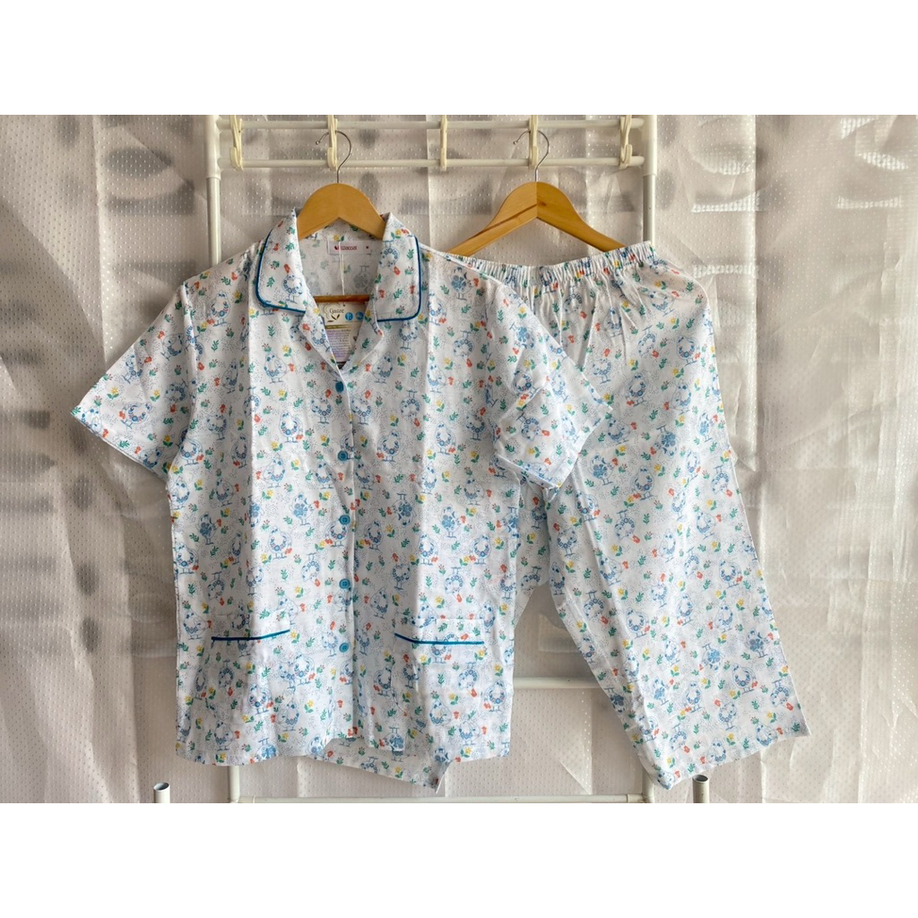 Wacoal WN9E11 ชุดแขนสั้น+กางเกงขา5ส่วน คอปก เนื้อผ้าบางเบา ใส่สบายตัว(ราคาต่อ1ชุด)