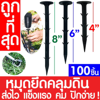 *ส่งไว* หมุดยึดผ้าคลุมวัชพืช 4/6/8นิ้ว (100ชิ้น) หมุดยึดผ้าคลุมดิน เหล็กเสียบคลุมดิน หมุดปักดิน สมอบก หมุดยึด ตะปูปักดิน