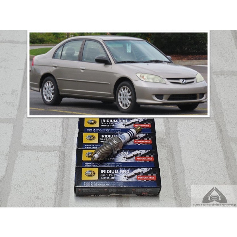 หัวเทียน อิริเดียม Honda Civic Gen 7 ES / Dimension ( 2000 - 2005 ) จำนวน 4 หัว ระยะใช้งาน 100000 กม : Hella IM8RC5-11P