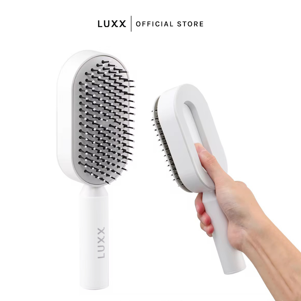Luxx Scalp Massaging Brush หวีแปรงนวดศรีษะ ทำความสะอาดด้วยปุ่มเดียว ป้องกันไฟฟ้าสถิต