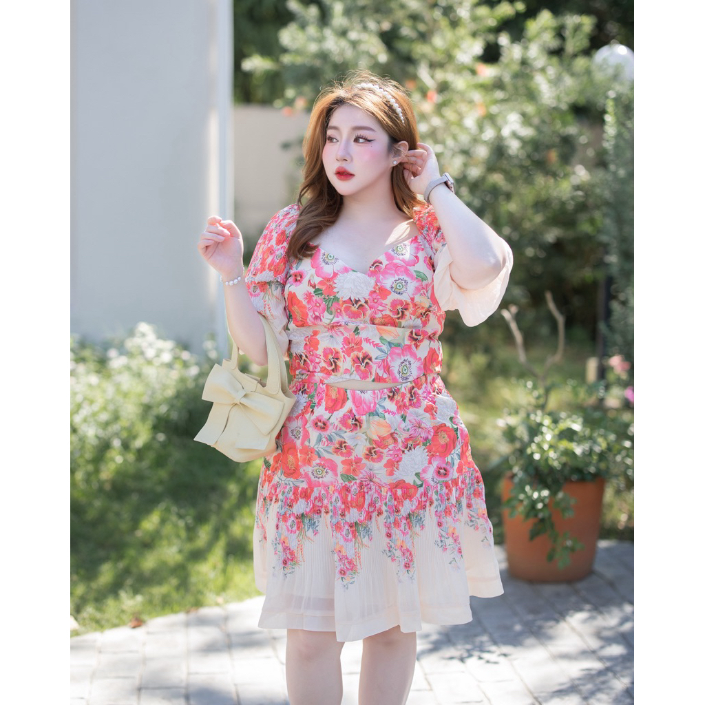 ชุดเซต Bright flowers🧡🌤️ เสื้อ+กระโปรง