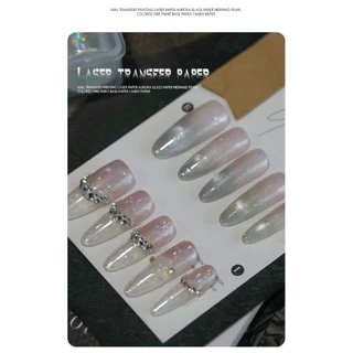 จัดส่งทันที ♡ Rainbow TRANSFER FOIL ฟอยล์ แบบลอกลาย 10 (แบบบรรจุกล่อง)