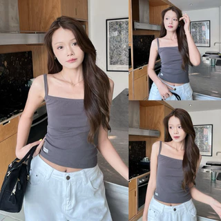 เสื้อสายเดี่ยวผู้หญิง คอเหลี่ยม ผ้านุ่ม ใส่สบาย ทรงสวย ใส่เที่ยว ใส่ทำงาน รุ่น Lana Top by BEMYCHIC