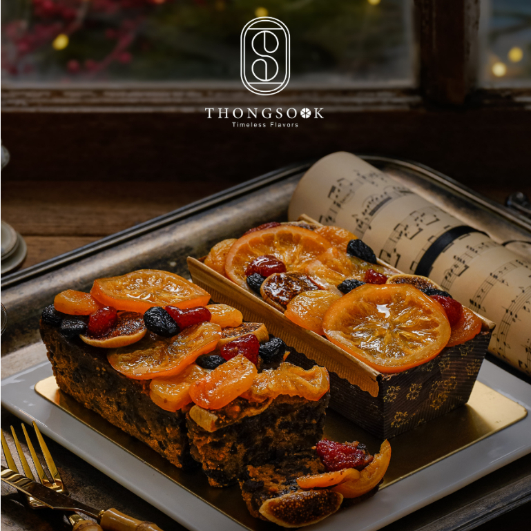 [2 ชิ้น] Fruitcake by Thongsook | Special Topping Fruitcake | สูตรอังกฤษแท้ หอมกลิ่นเหล้ารัมฉ่ำลึก