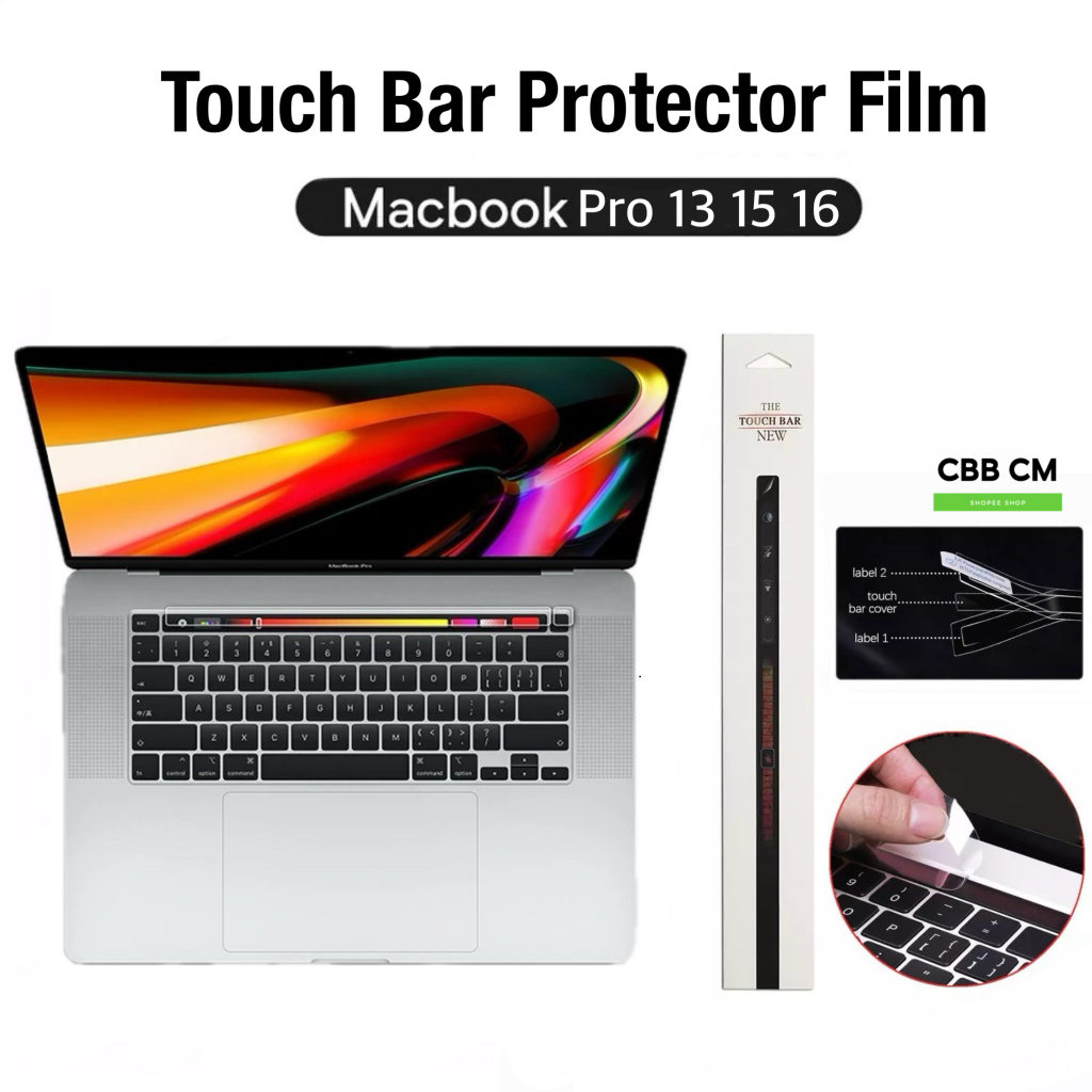 ฟิล์มกันรอย Film TouchBar For MacBook 13” 15” 16” M1 M2 2016-2022 Protector Film กันรอยแมคบุ๊ค