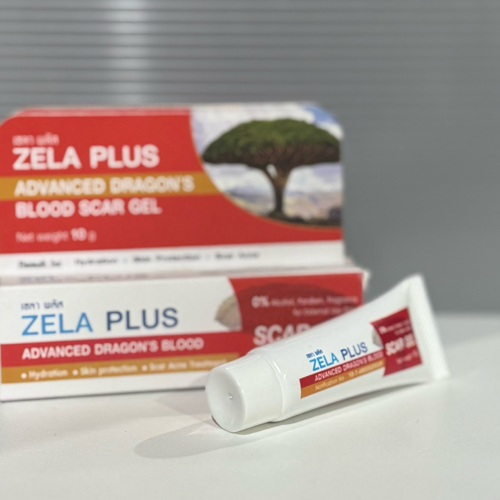 เจลลดรอยแผลเป็นหลังผ่าตัด ZELA PLUS [รอยดำ รอยแดงสิว] Advanced Dragon's blood Scare gel ไม่มีส่วนผสมที่ทำให้ระคายเคือง