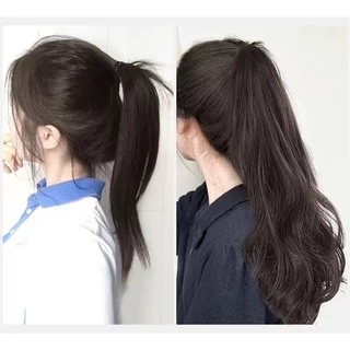 🔥พร้อมส่ง🔥55cm 4สี ธรรมชาติยาวหยิกผมหางม้าสูงคลิป-ใน วิกผมจําลองปลอม