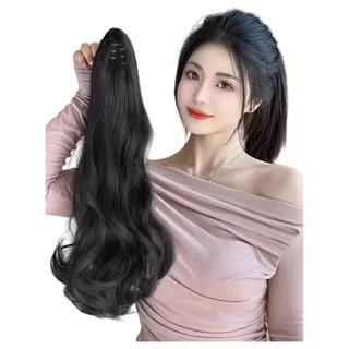 🔥พร้อมส่ง🔥55cm 4สี ธรรมชาติยาวหยิกผมหางม้าสูงคลิป-ใน วิกผมจําลองปลอม