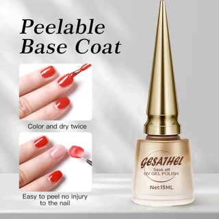 GESATHEL 15ml เคลือบสีเล็บเจล Top Coat / Base Coat สีเจล ทาเล็บเจล สีทาเล็บเจล UV LED ยาทาเล็บเจล