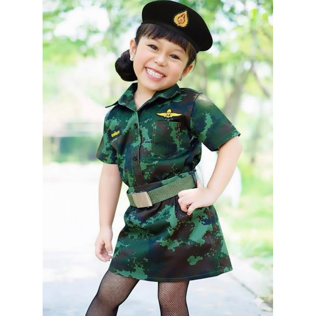 ชุดทหารลายพลางเด็กหญิง