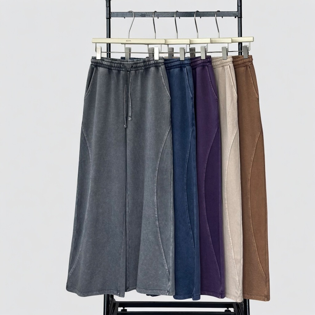 Atipashop - MORNIX SWEATPANTS กางเกงวอร์ม ขายาว สีฟอก ผ้านิ่มใส่สบาย ทรงสวย