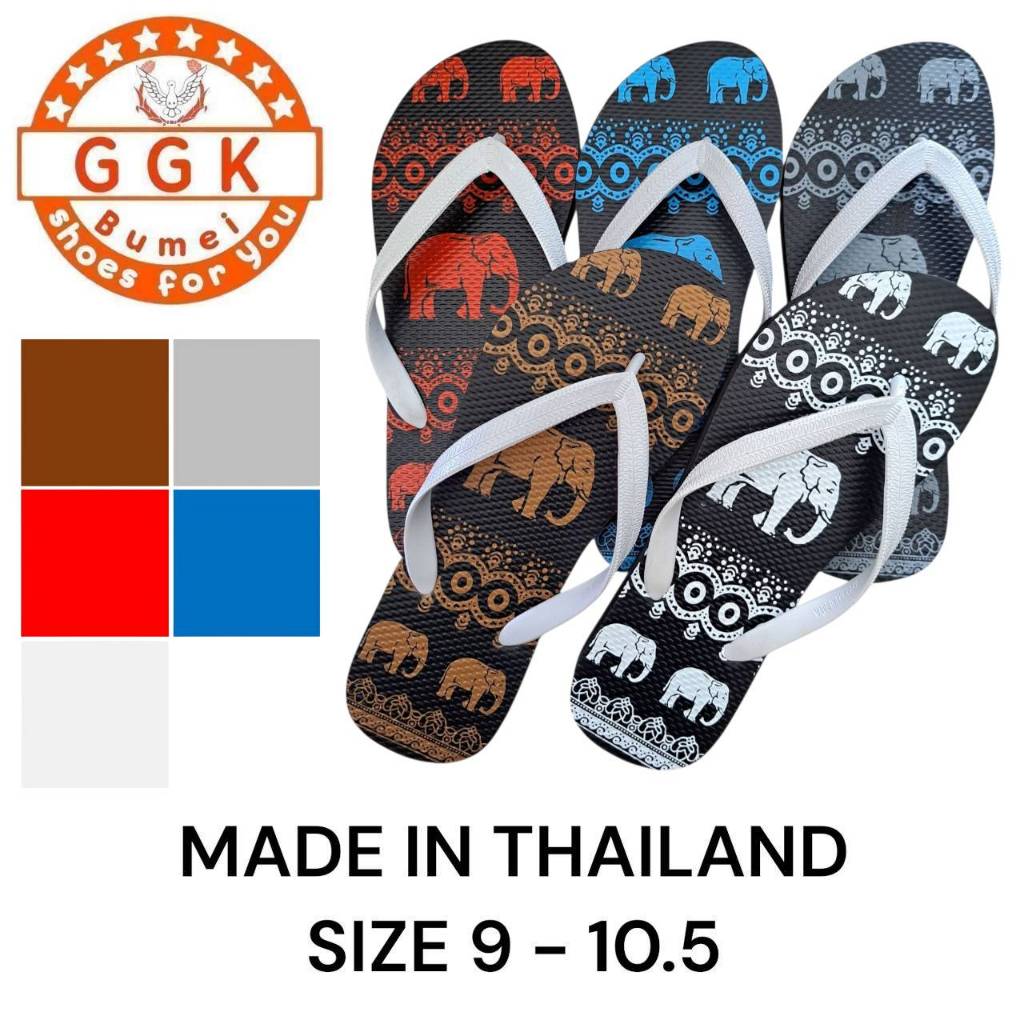 รองเท้าแตะ รองเท้าหูหนีบผู้หญิง #ลายช้าง Size 9-10.5