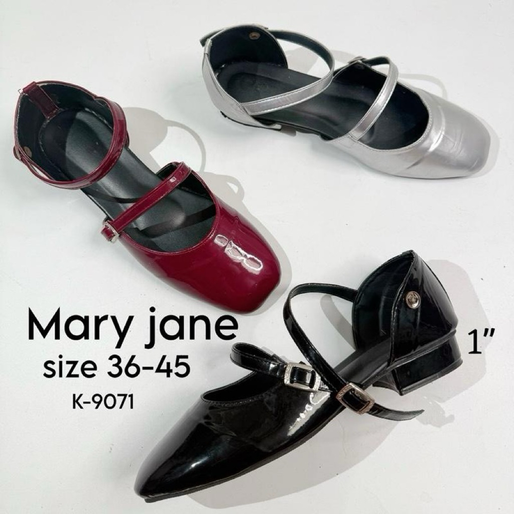 รองเท้าแมรี่เจน Mary Jane รุ่น k-9071 (ไซซ์ 36-45)ส้น 1 นิ้ว