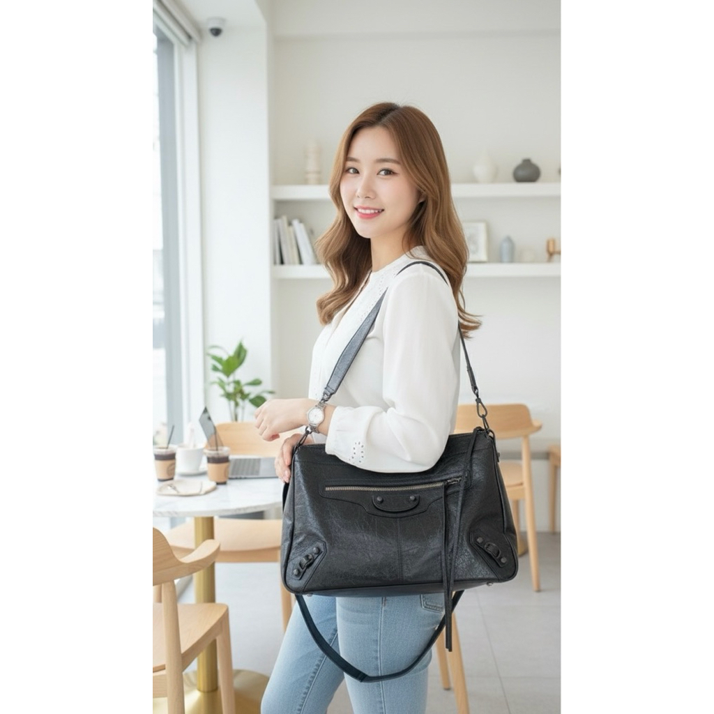BL Bonne Jumbo 38cm กระเป๋าหนังแกะ แบรนด์Lovera