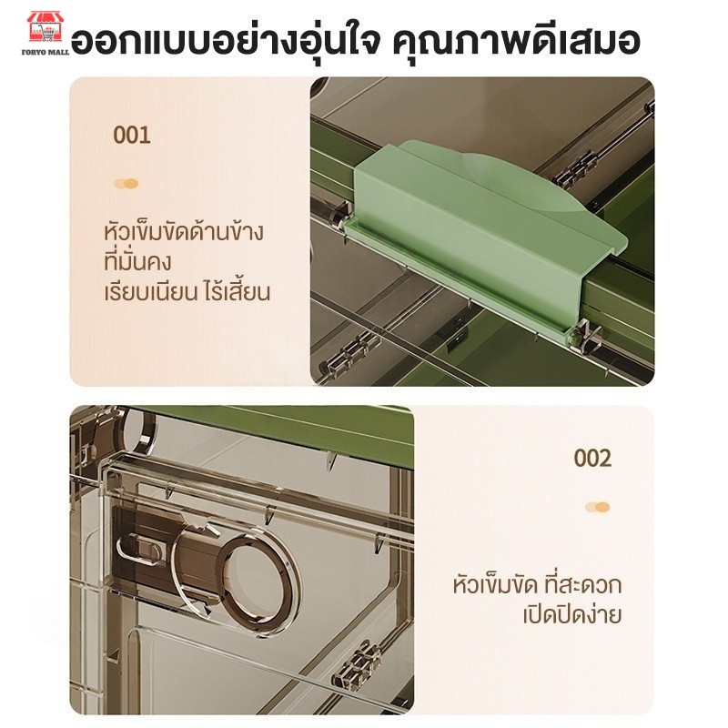 FORYO กล่องเก็บของ กล่อง อเนกประสงค์/พับเก็บได้ /วางซ้อนกันได้/ล้อไร้เสียง 【มีสต็อก⚡ส่งวันนี้】 - รูปที่ 2