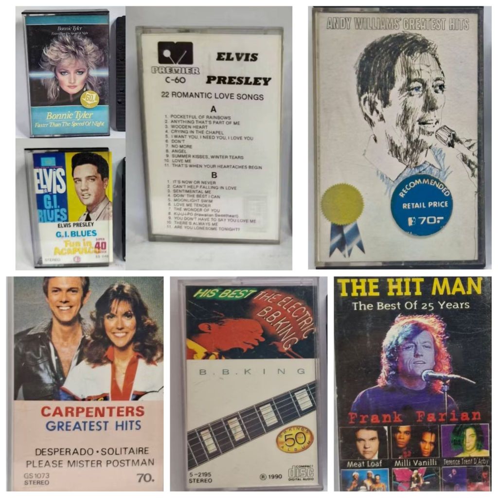 💿เทป/มือ2/เทป เพลงเก่า❤️ELVIS PRESLEY❤️BONNIE❤️G.I. BLUE CD BONEY M. FRANK FARIAN❤️ANDY B.B.KING