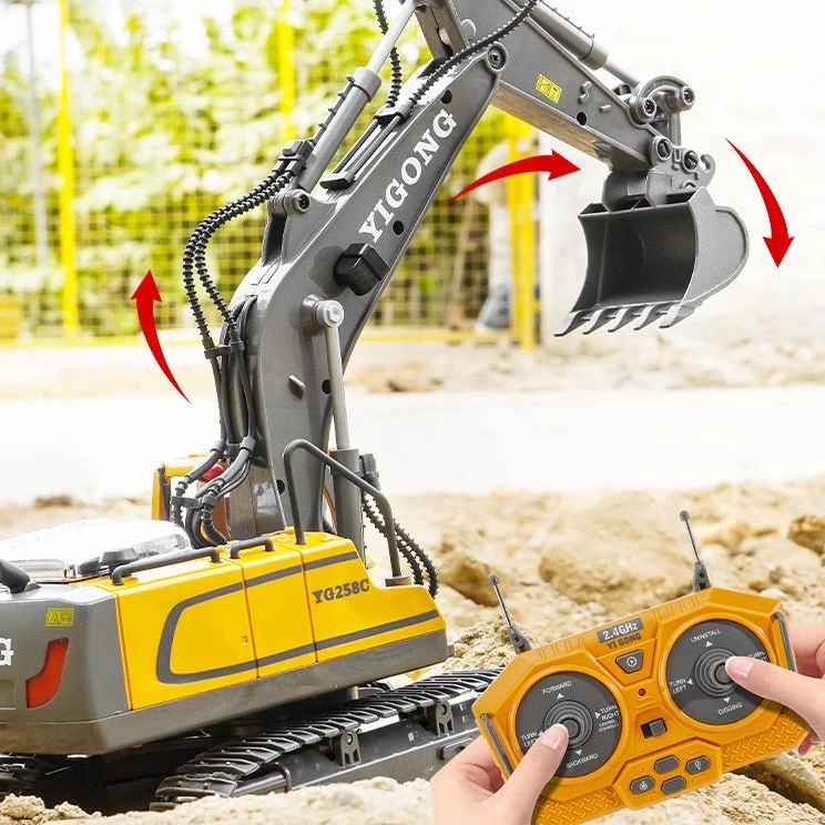 11channel alloy🚧 รถขุดบังคับ 2.4G รถบังคับ 1:20 วัสดุโลหะผสม รถดั้มบังคับ รถของเล่นเด็ก รถจักรเหมืองบังคับไกลโลหะผสมของเ thumbnail 7