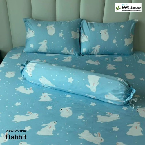 ชุดผ้าปูและผ้านวมเนื้อผ้า Bamboo 1000 เส้นด้าย ลาย Rabbit thumbnail 3