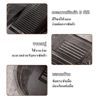 กะละมังพลาสติกพร้อมกระดานซักผ้า อ่างล้างหน้าพลาสติกใส ที่ทนทาน พร้อมกระดานซักผ้า กะละมังพลาสติก อ่างซักผ้า ถังซักผ้า