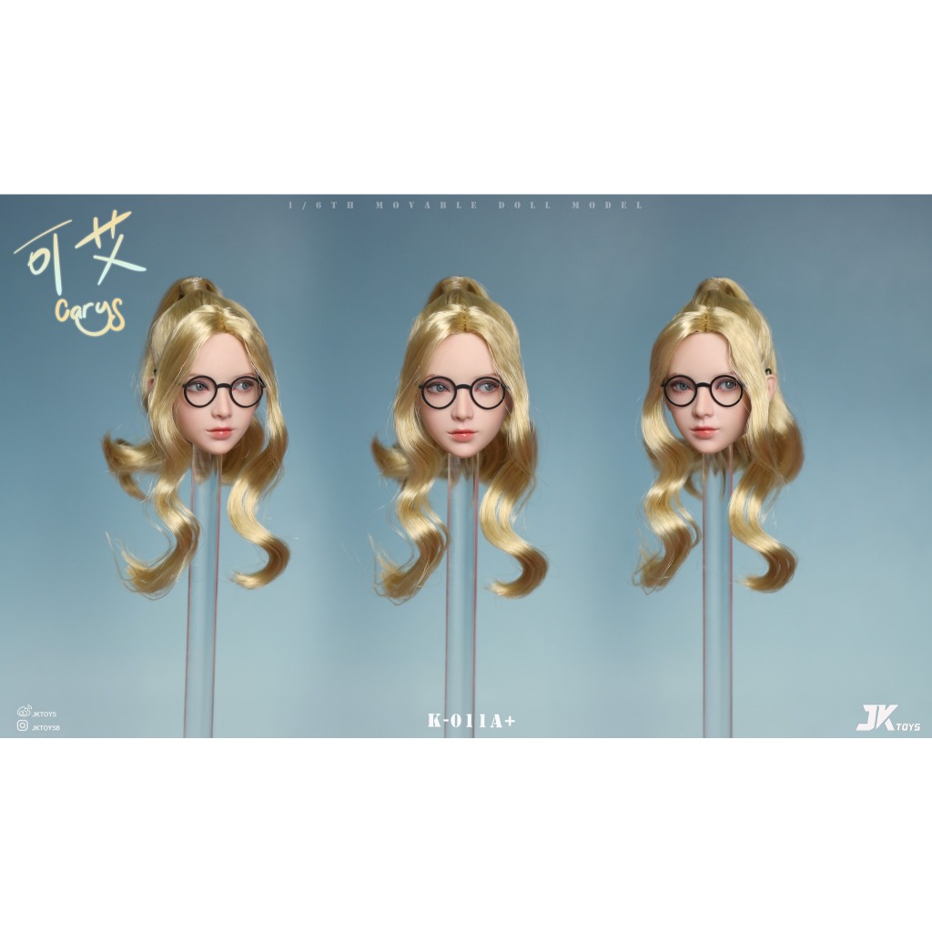 พรีออเดอร์ JKTOYS 1/6 Asian Beauty Head Sculpt Carys with Movable Eyes + Glasses: K-011A+ & K-011B+ 