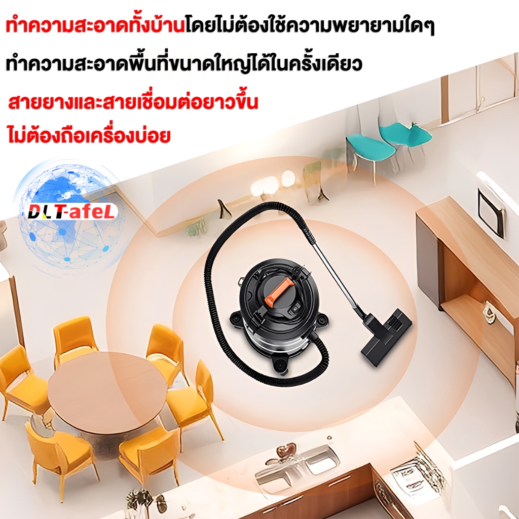 DLT- afel เครื่องดูดฝุ่นอุตสาหกรรม 25L กำลังสูง ดูดฝุ่น+ดูดน้ำ+เป่าลม ถังสแตนเลส เครื่องดูดฝุ่น รับประกันตลอดชีวิต - รูปที่ 2