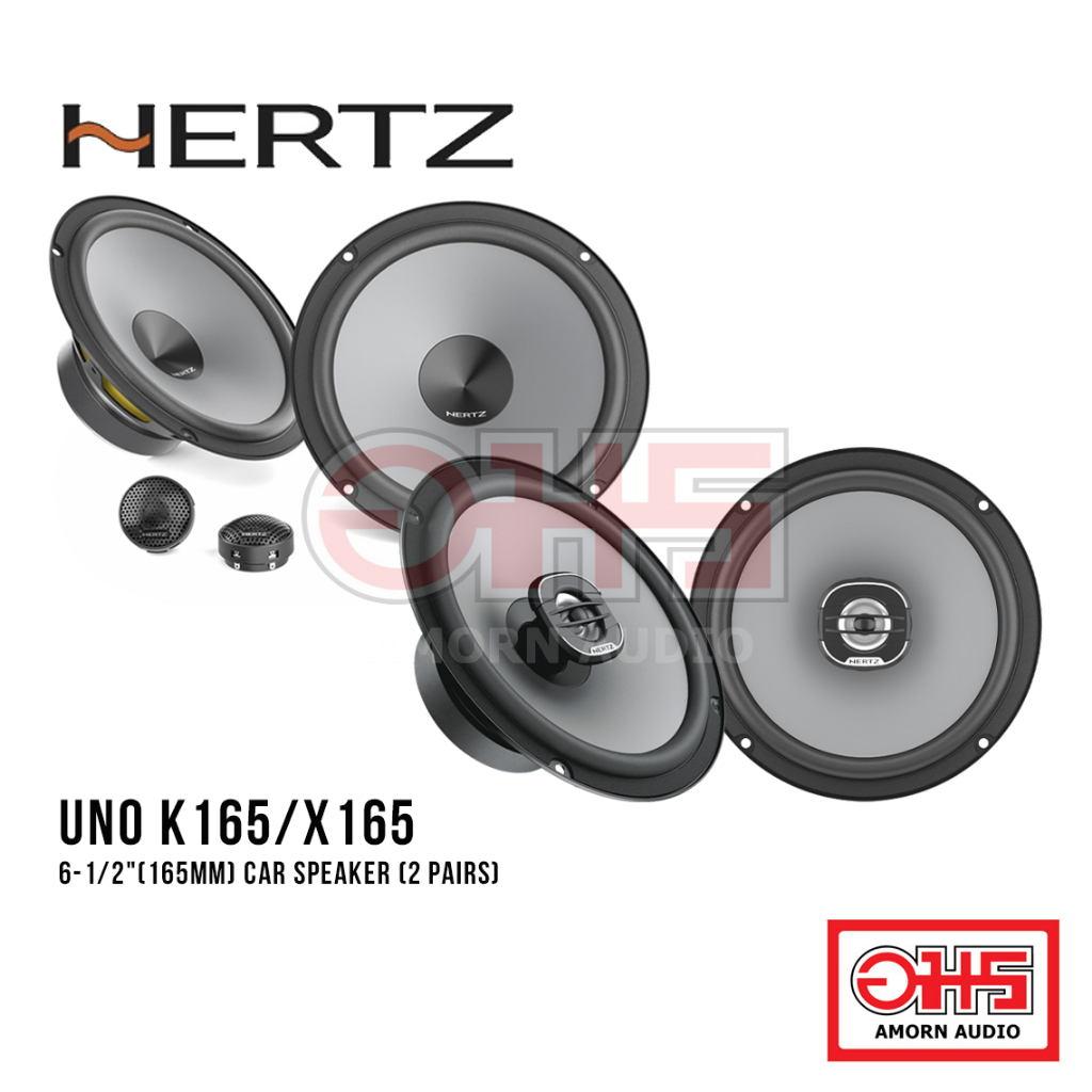 HERTZ SET ลำโพงแยกชิ้น ลำโพงแกนร่วม (4 ดอก) | UNO K165 / X165 สำหรับติดตั้งลำโพงรถยนต์