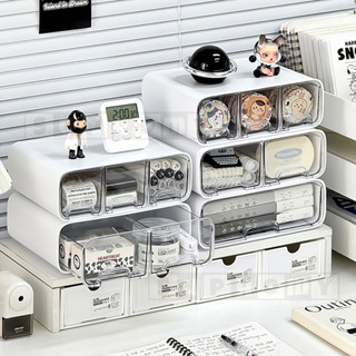 กล่องเก็บของตั้งโต๊ะ อะคูอาริล หลายชั้น ตู้เก็บของลิ้นชัก มั…