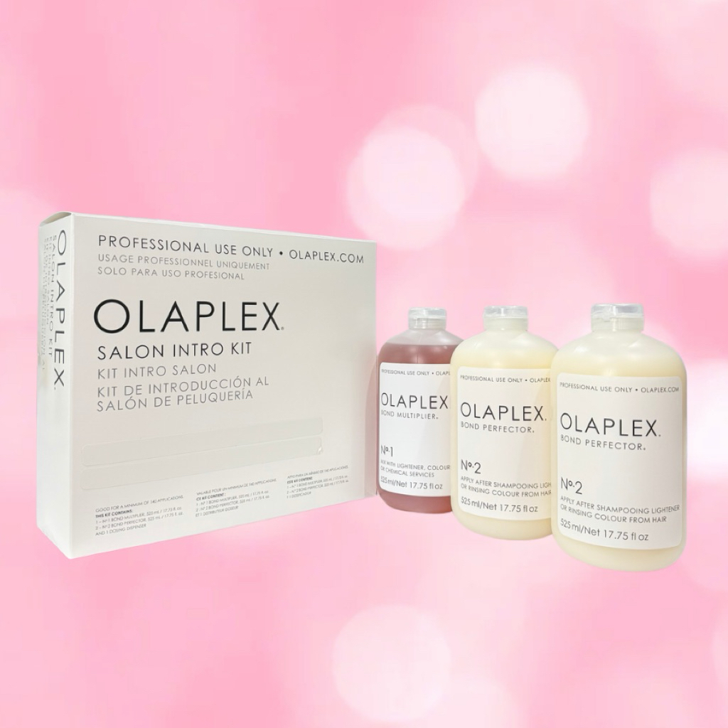OLAPLEX SALON KIT NO.1 525 ML. 1 ขวด + NO.2 525 ML. 2 ขวด เชื่อมบอนด์ผมให้แข็งแรง กลับมาสุขภาพแข็งแร