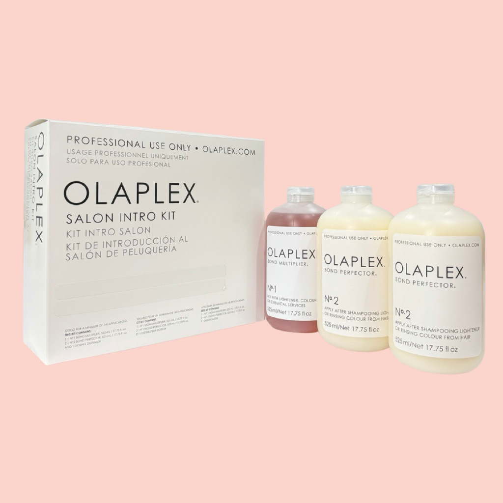 OLAPLEX SALON KIT NO.1 525 ML. 1 ขวด + NO.2 525 ML. 2 ขวด เชื่อมบอนด์ผมให้แข็งแรง กลับมาสุขภาพแข็งแร