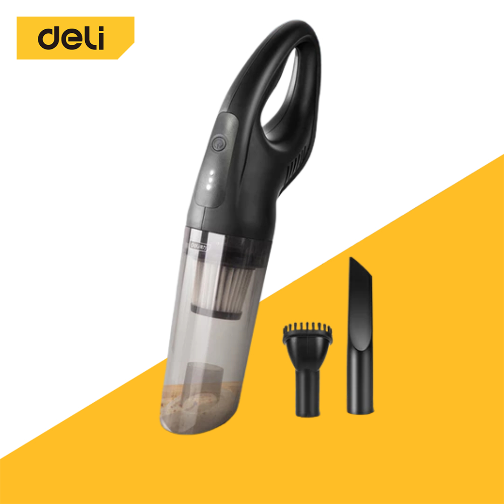 Deli เครื่องดูดฝุ่น เครื่องดูดฝุ่นในรถ ขนาดเล็กกะทัดรัด แรงดูดสูง 4800pa HEPA Vacuum Cleaner