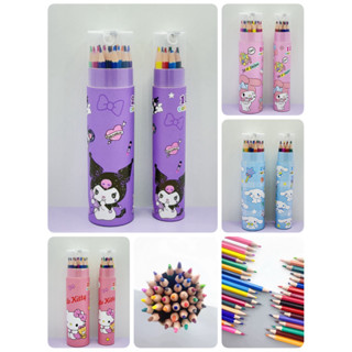ชุดดินสอสีไม้แบบกระปุกลายการ์ตูนน่ารักมีกระปุกเล็ก12สี กระปุ…