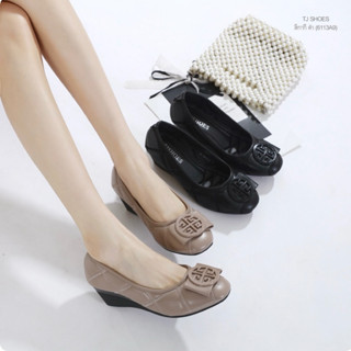 รองเท้าคัชชูส้นเตารีดหนังนิ่ม6113A9 พื้นนุ่ม ใส่สบาย